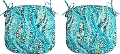 Arden Indoor/Outdoor Foam Seat Pad, 2 Pack, 17 x 16, Patio Cushion, Water Repellent, Fade Resistant, Foam Cushion Teal Ariel