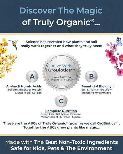 Organic Plant Magic - Truly Organic™ Easy to Use Soluble Plant Food Shaker: All-Purpose Fertilizer Concentrate for All Flower Vegetable Herb Fruit Tree Indoor Garden & House Plants [One 3 oz Shaker]