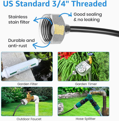 MIXC Misters for Outside Patio, 100FT (30M) Misting Line+27 Mist Nozzles+3/4" Brass Adapter, Outdoor Misting Cooling System for Patio Backyard Greenhouse Trampoline Horse Corral
