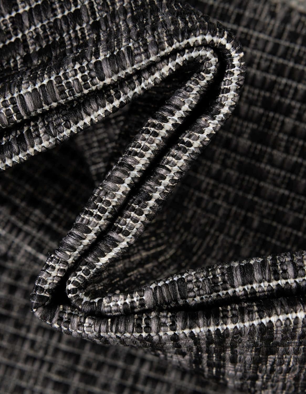 Unique Loom Outdoor Border Collection Area Rug - Soft Border (10' Square Black/Ivory)