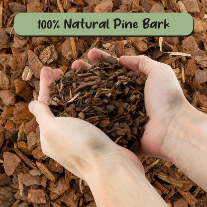 100% Organic Orchid Potting Bark (8 Quarts), All-Natural USA-Sourced Pine Bark Orchid Mix Additive