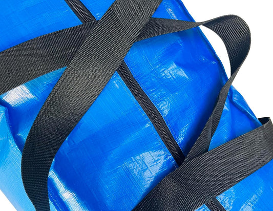 Extra Large Storage Bags, Jumbo Moving Tent Storage Bags, Waterproof Foldable Big Blue XL Duffle Bag for Travel, 38x23x11inch - 1PACK