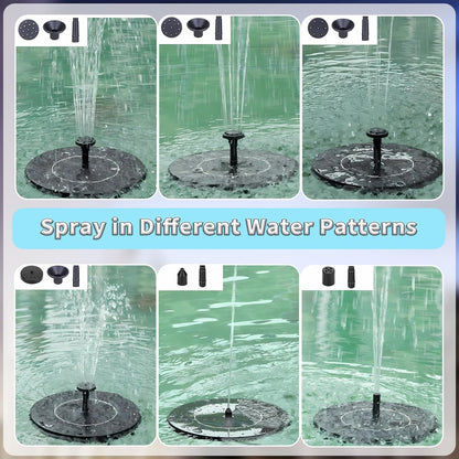 3W Solar Fountain Pump for Bird Bath and Garden, 6 Nozzle Solar Powered Water Fountain Pump, Floating Solar Water Pump for Outdoor Ponds, Pool, Fish Tank, and Mini Fountains