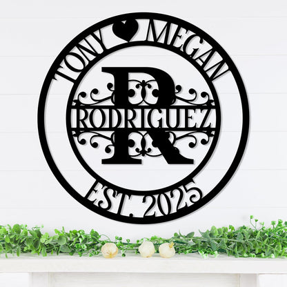 Personalized Metal Name Signs, Split Letter Monogram Wall Decor, Custom Last Name Sign, Family Name Sign for Outdoor, Personalized Wedding Gift, Garden Decor, Metal Wall Art, Housewarming Gift