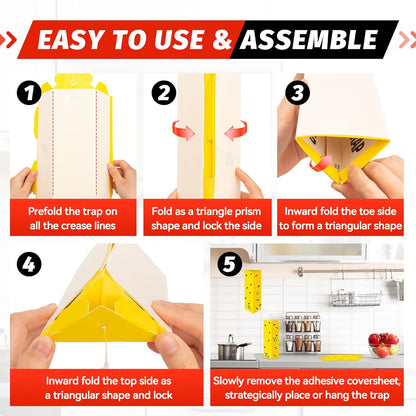 LULUCATCH Sticky Fly Traps, 10 Pack Fly Catcher Fungus Gnat Traps, Hanging Yellow Sticky Traps for Flying Insect Fruit Fly, Non Toxic Odorless Bug Catcher, Pet Safe Pest Control