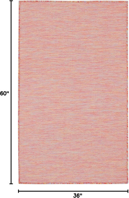 Nourison Home Positano Indoor/Outdoor Rainbow 3' x 5' Area Rug, Easy Cleaning, Non Shedding, Bed Room, Living Room, Dining Room, Backyard, Deck, Patio (3x5)