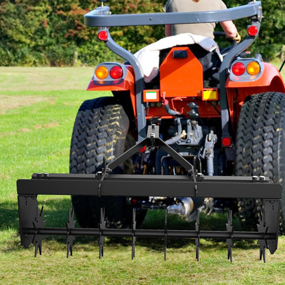 32 Inch Tow Behind Lawn Plug Aerator, Steel Body,2 Inch Deep Penetration,Designed to Be Towed Behind Lawn and Garden Tractors,Black