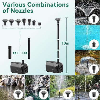 Antfraer Solar Pond Pump, 25W Solar Fountain Pump 410GPH Flow Adjustable with 16.5FT Cord/6.6FT PVC Tubing for Fish Pond Pool Garden Waterfall Hydroponics DIY Water Features