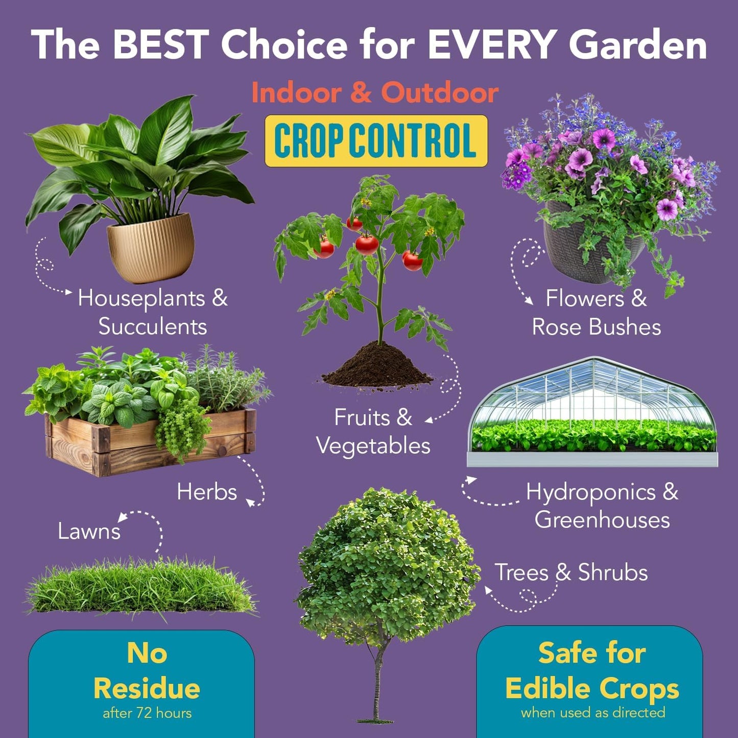 Trifecta Crop Control Ready to Use Maximum Strength Natural Pesticide, Fungicide, Miticide, Insecticide, Help Defeat Spider Mites, Powdery Mildew, Botrytis and Mold on Plants 32 OZ Size