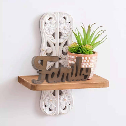 Farmhouse Family Sign for Shelf 15 inches, Wall Hanging Rustic Distressed Wooden Family Signs for Home Decor, Handmade Christmas Signs Fireplace Mantel Decor for Living Room Tabletop