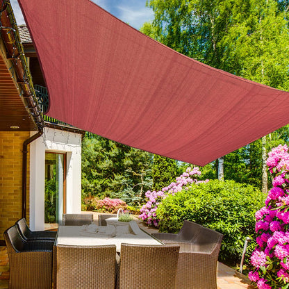 KANAGAWA 14'X14' Rust Red Custom Size Sun Shade Sail Square UV Block Canopy Cover for Patio Backyard Lawn Garden Outdoor (Customized Available)