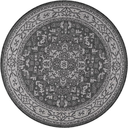 Keen Home Design Terrace Outdoor Round Rug - 5ft Round Washable Indoor/Outdoor Rug for Patio, Kitchen, Balcony, Beach, Garden, Deck and Porch, Size: 5'3" Round