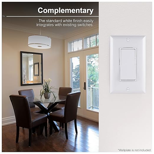 GE Grounding Paddle Rocker Switch 5 Pack, 3 Way, In Wall On/Off Power Switch Replacement for Ceiling Fans & Lights, 15 Amp, Great for Home, Office & Kitchen, UL Listed, White, 44026