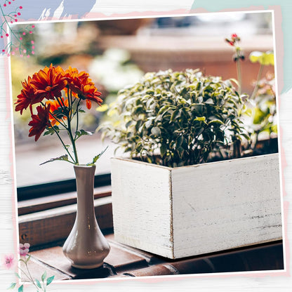 Dandat 2 Set Wood Boxes for Centerpieces 12x4 Inch Rectangle Wooden Planter Box Rustic Wooden Planters with Removable Plastic Liner Floral Foam Blocks for Home Wedding Garden Decor