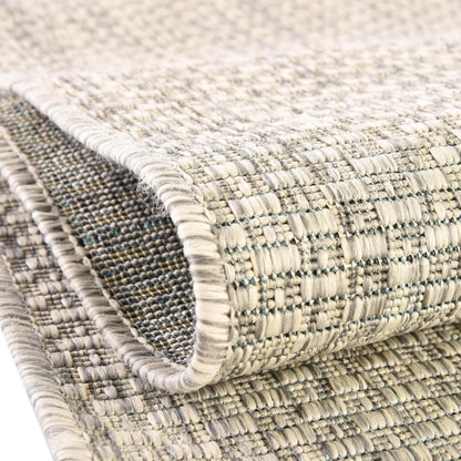 Unique Loom Collection Casual Transitional Solid Heathered Indoor/Outdoor Flatweave Area Rug (10' x 14' 1" Rectangle, Light Gray/Ivory)