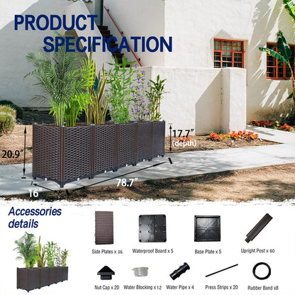 Raised Garden Beds Outdoor for Vegetables, Flowers, Herbs, Garden Box with Drain Outlet, Heat and Frost Resistance Planters 79 X 16 X 21 in