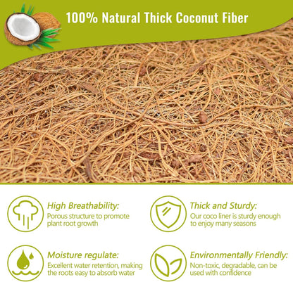 Legigo 3 Pack 16 Inch Hanging Basket Coco Liners Replacement, 100% Natural Round Coconut Coco Fiber Planter Basket Liners for Hanging Basket Flowers/Vegetables
