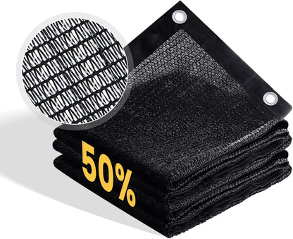 VICLLAX 50% Shade Cloth, 3x12FT Durable Black Mesh Trap with Every 3 FT Grommet, Sun Shade Fabric Netting for for Plants Cover, Greenhouse, Chicken Coop, Barn Kennel, Garden Patio