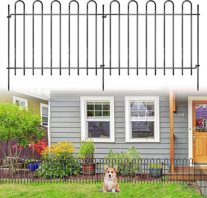 26 Panels Decorative Garden Fence, 37ft X 20in Rustproof Metal Animal Barrier Fence, No Dig Fence Garden Fence, Arched Flower Bed Edging Ornamental Wire Border Fencing for Outdoor Yard, Patio Decor