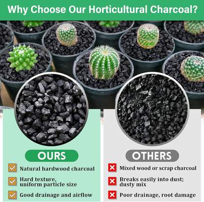 Legigo 6QT All Natural Horticultural Charcoal- Activated Hardwood Plant Charcoal for Soil Amendment, Conditioning Bonsai Soil, Succulent Soil, Terrarium Supplies, Indoor Plant Potting Soil