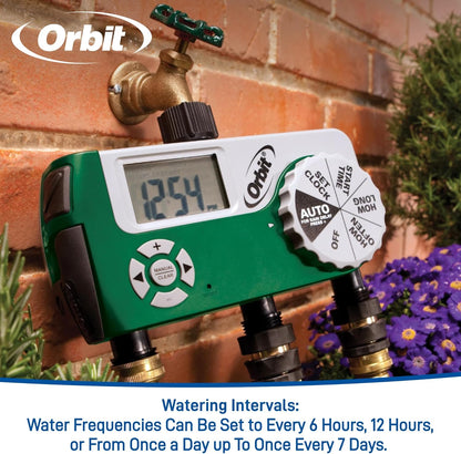 Orbit 56082 3-Outlet Hose Watering Timer, Green… (1) (Pack of 1) (Pack of 4)