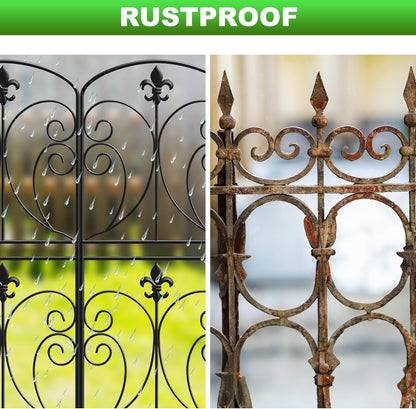 Skcoipsra Decorative Garden Fence 15 Pack, 37.5in(H) x 16ft(L) Animal Barrier Fence, Rustproof Metal Fencing for Yard, Dog Rabbits Wire Section Garden Edging Border for Yard Patio Garden, Arched