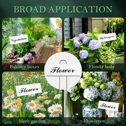 30 Pack Metal Plant Labels for Outdoor Garden Waterproof Plant Markers, Labels Garden Markers for Seedlings Herbs Vegetable Greenhouse Gifts with Pen - White