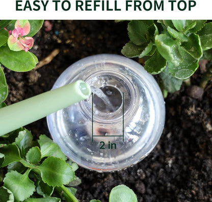 19 oz Extra Large Plant Self Watering Globes Top Fill, Plastic Water Bulbs, Slow Release Terracotta Self Watering Planter Insert, Plant Watering Devices System, Water Spikes Stakes, 4 Pack