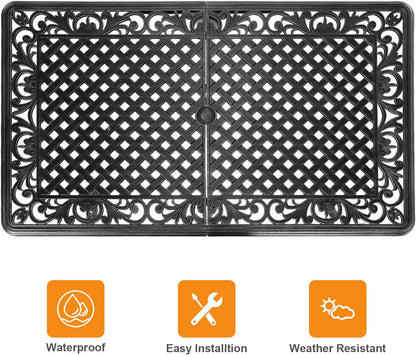 Cast Aluminum Outdoor Dining Set 5 Piece, Patio Dining Table and Chairs Set of 4, Garden Metal Conversation Table Set for Balcony Porch