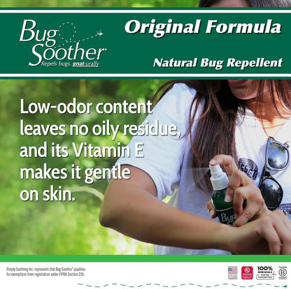 Bug Soother Spray Small Family Pack - Natural Insect, Gnat and Mosquito Repellent & Deterrent with Essential Oils - 100% DEET-Free Safe Bug Spray for Adults, Kids, Pets, & Environment - Made in USA
