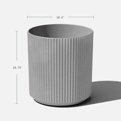 Veradek Mason Series Demi Planter - Large Round Planter for Indoor or Outdoor Patio/Balcony | Made from Plastic & Concrete with Drainage Holes | Modern Décor for Flowers, Trees, Tall Plants