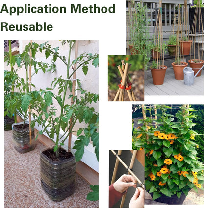 Bamboo Stakes 8 Feet, 96 inch Garden Stakes Multi-Purpose, Bamboo Plant Support Stakes for Tomatos, Beans, Cucumbers, Peppers, Potted Trees, Maintain The Plant Posture, Strengthen and Stem