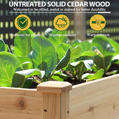 MUPATER 4x2FT Raised Garden Bed,Raised Garden Bed with Four Legs, Elevated Planter Box with Drainage Holes for Herbs and Vegetables, Outdoor and Indoor, Natural Wood