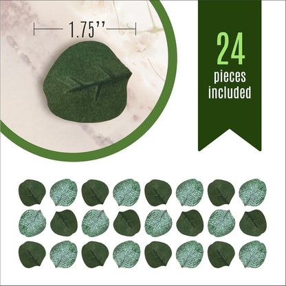 Sugar Robot - Edible Eucalyptus Leaves - Small Size - Edible leaves for cake decorating - Premium Crafted - Made in the USA Cake -Set of 24 (Eucalyptus Leaves)