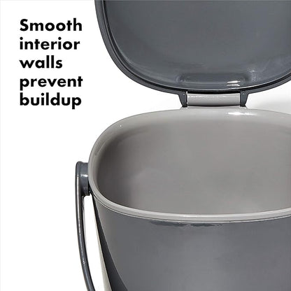 OXO Good Grips Easy-Clean Compost Bin, Charcoal - 0.75 GAL