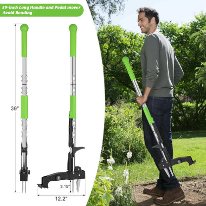 4-Claw Weed Puller Tool Stand Up Heavy Duty, 40'' Long Weeding Tool with Long Handle Stainless Steel Claws Gardening Weed Pulling Tool for Lawn and Garden