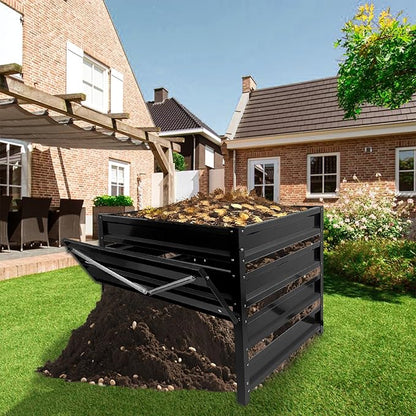 Compost Bin Outdoor - 285 Gallon Metal Wire Mesh Compost Bins with Rust-Proof Coating, Compost Bin for Yard Waste, Leaves & Kitchen Scraps, 41(L)*41(W)*39.4(H) inch