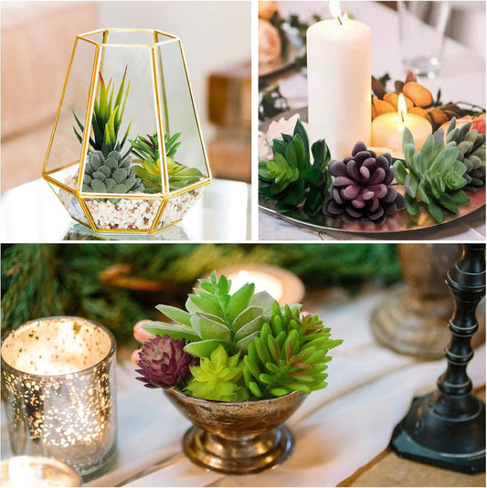 Anoak Artificial Succulent Plants - 16 Pcs Set Faux Succulents Unpotted Fake Succulent Plants, Premium Crafting DIY Floral Decor for Home Garden Office Party (High Realistic)