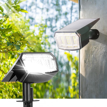 Solar Spot Lights Outdoor Waterproof IP65 Landscape Spotlights 63 LEDs 3 Lighting Modes Solar Spot Lights for Outside, Backyard, Garden, Garge, House-4 Pack Warm White