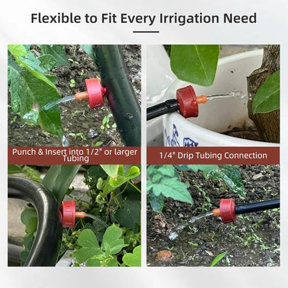 30PCS 3 GPH Pressure Compensating Drip Irrigation Spot Watering Drippers/Emitters, Self-Cleaning Constant Flow Drip Irrigation Emitters Heads Irrigation Drippers Parts for Drip Irrigation System