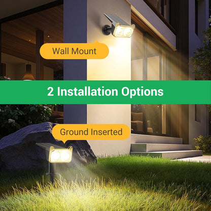 WdtPro Solar Lights Outdoor Waterproof, Solar Spot Lights Outdoor, 30H+ Runtime Spotlights, Auto ON/Off, Dusk to Dawn Lighting for Yard Patio Garden Pathway Landscape 2P