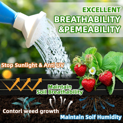 Shade&Beyond 5ftx100ft Weed Barrier Fabric 3.5oz Heavy Duty Landscape Fabric with Superior Permeability Weed Control, Garden Woven Ground Cloth with Staples
