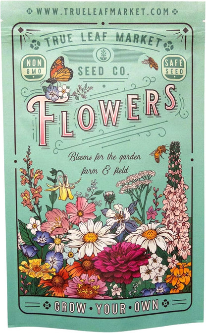All Annual Wildflower Mix Seeds for Planting - 4 Oz ~4,000+ Seeds - 21 Varieties Including California, Indian Blanket, Scarlet Flax, & More - Attracts Pollinators - Bulk Wildflower Seed