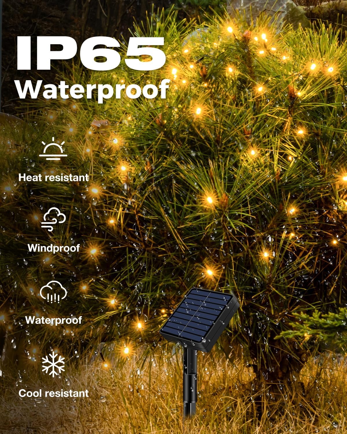 6 Pack Solar Fairy Lights for Outside Waterproof, Total 147FT 450LED Solar String Lights Outdoor 8 Modes Solar Twinkle Lights for Garden Yard Christmas Tree Wedding Party Decor, Warm White