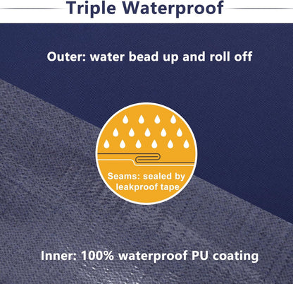 Favoyard Patio Chair Cushions 17 x 16 x 2 Inch Waterproof Outdoor Seat Cushions for Patio Furniture 3-Year Color Fastness Garden Sofa Couch Pads with Handle & Adjustable Straps Set of 2, Blue