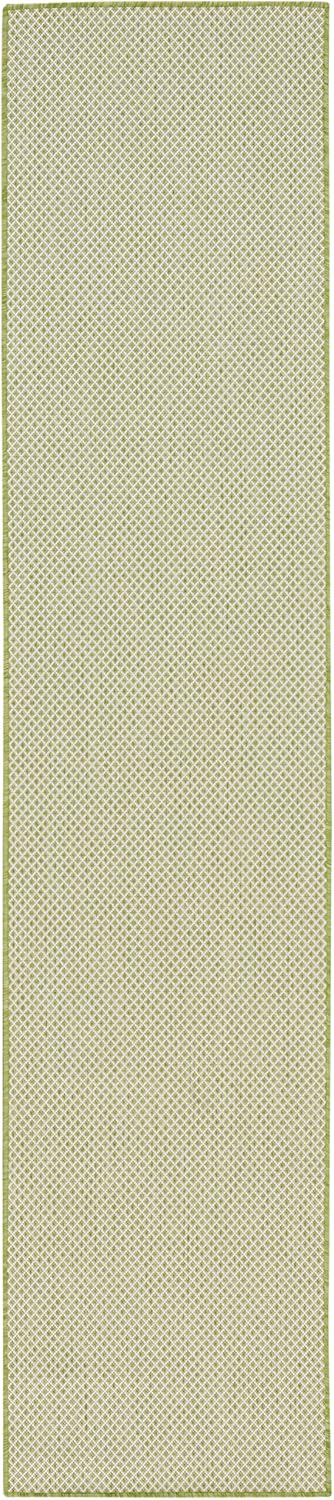 Nourison Home Courtyard Ivory Green 2' x 6' Area Rug Easy Clean, Non Shedding, Bed Room, Living Room, Dining Room, Kitchen (6' Runner)