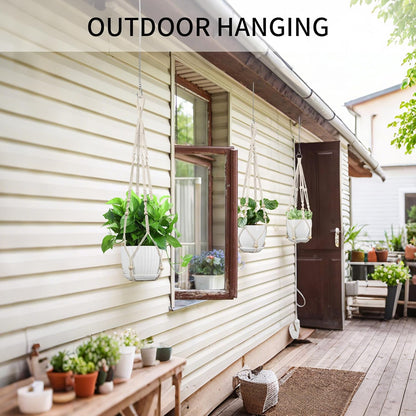 3 Pack Macrame Plant Hanger - 35"/29"/23" Different Sizes, Hanging Planter Basket Flower Pot Holder for Indoor Outdoor, Boho Home Decor, Ivory (POTS NOT Included)