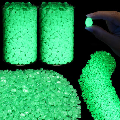 Sasylvia 12000 Pcs Glow in The Dark Rocks Glow in The Dark Stones Glowing Rocks for Garden Outdoor Glowing Fish Tank Pebbles Luminous Stone for Outdoor Yard Patio Aquarium Landscaping (Green)
