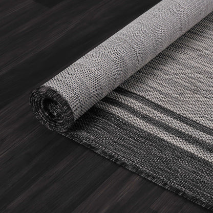 Bordered Outdoor Rug 9x12 Washable Outside Carpet for Indoor Patio Porch Waterproof Easy Cleaning Non Shedding Area Rugs Dark Gray 9 x 12