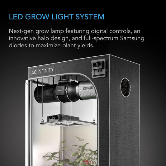 AC Infinity IONGRID T24, LED Grow Light with Samsung LM301H Diodes, Full Spectrum Deeper Penetration Halo Coverage, Digital Dimming Controller, for Veg Bloom Indoor Plants in Grow Tents Greenhouses